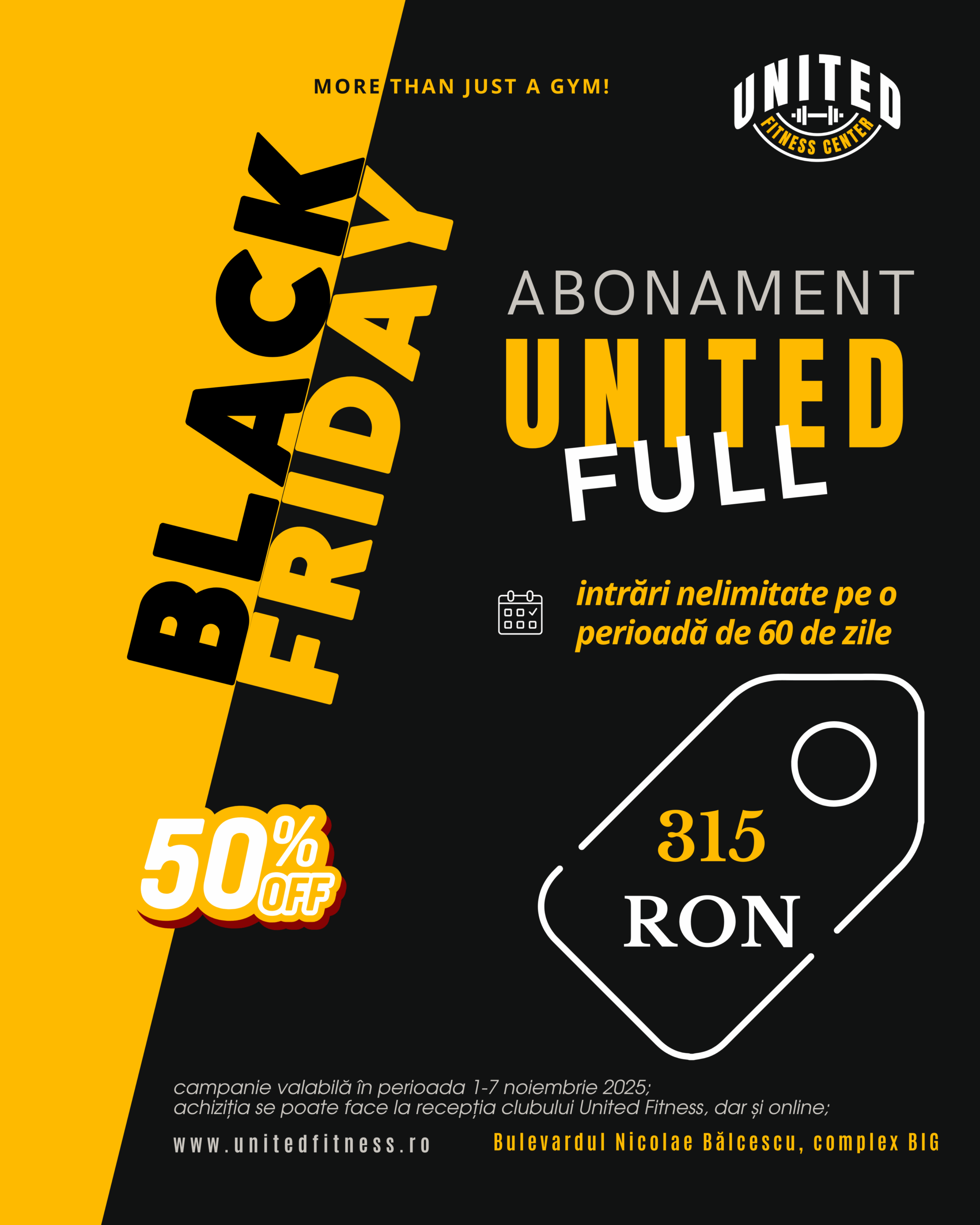 United Fitness - Sala Fitness Pitesti @ united full black friday scaled